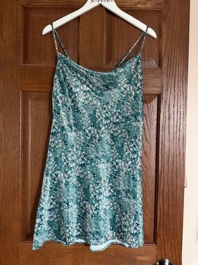 Floral satin slip dress